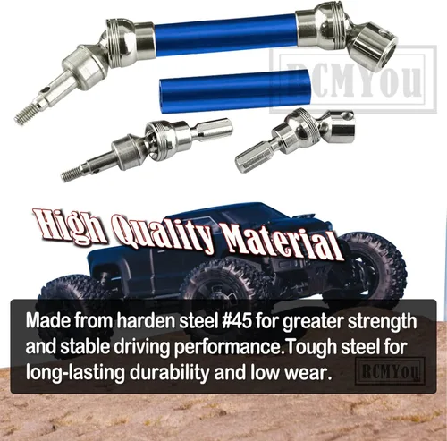 Vista 4 de Eje de transmisión CVD para 1/10 Arrma Big Rock V3 3S BLX 4x4 4WD, 4 piezas de actualización de control remoto, ejes de transmisión delanteros