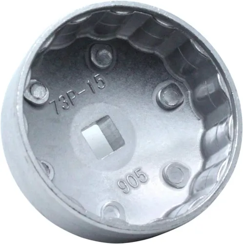Vista 2 de Llave de filtro de aceite AUTUT, herramienta de extracción de tapa de filtro de aceite universal de 73 mm con 15 estrías