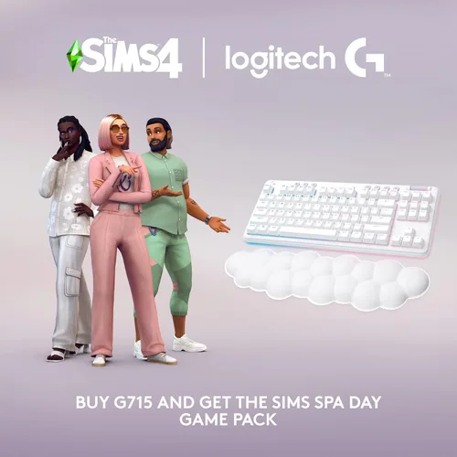 Vista 3 de Teclado Mecánico Inalámbrico para Juegos Logitech G715 con LIGHTSYNC RGB, LIGHTSPEED, Interruptores Lineales (GX Red), y Reposamuñecas para Teclado