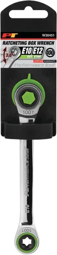 Vista 2 de Performance Tool W30451 - Llave abatible - 100 dientes de engranaje, acero al cromo vanadio, tamaños de estrella E10 y E12