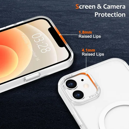 Vista 707 de Anuck - Funda magnética para iPhone 11 compatible con MagSafe, carcasa trasera mate translúcida dura, borde de TPU, delgada, resistente a impactos