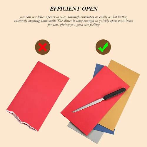 Vista 4 de Zonon Abrecartas de oficina, 3 piezas de acero inoxidable con borde de cuchillo, abridores de sobres, cuchillos ligeros para cartas de mano