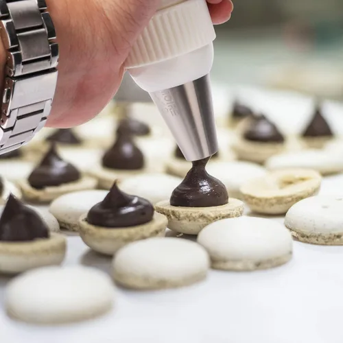 Vista 4 de Kasmoire 9 piezas de punta redonda de tuberías, punta de tubería de macarrón, decoración de pasteles y galletas, juego de tubo liso