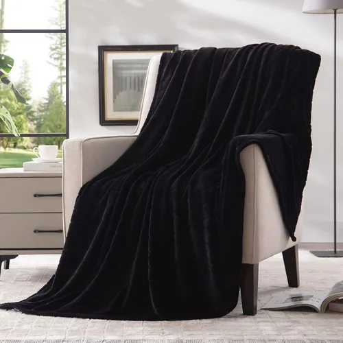 Bertte Manta de Tiro, 330 GSM Súper Suave Ligera de Lujo Mantas de Forro Polar para Sofá Sillón Cama Ultra Lujosa Cálida y Acogedora para Todas las