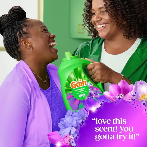 Vista 9 de Gain Detergente líquido para ropa con defensa del olor, aroma Moonlight Breeze, detergente líquido y jabón para lavadoras HE, 60 onzas líquidas