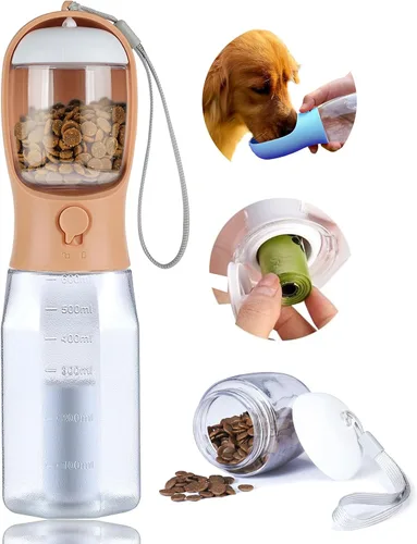 Vista 16 de Botella de agua para perros con contenedor de alimentos, dispensador de agua portátil para perros para mascotas para caminar al aire libre