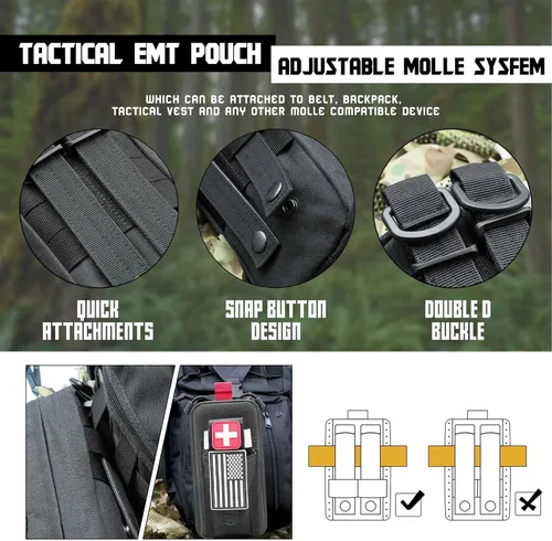 Vista 8 de Actualización 1000D láser corte Ifak bolsa Molle, táctico Molle EMT cinturón bolsas de primeros auxilios para mochila cinturón