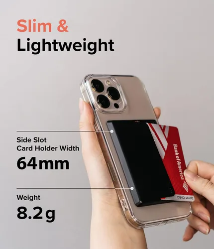 Vista 4 de Ringke Tarjetero con ranura lateral para teléfono, tarjetero para mujeres, hombres, tarjetas de crédito de identificación, compatible con iPhone