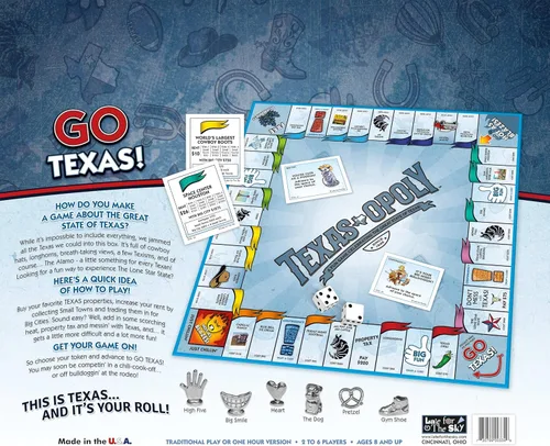 Vista 5 de Late for the Sky Texas-opoly Game, 96 meses a 9600 meses