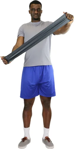 Vista 2 de Cando banda elástica para entrenamiento sin látex, resistencia liviana xx, Negro , 1