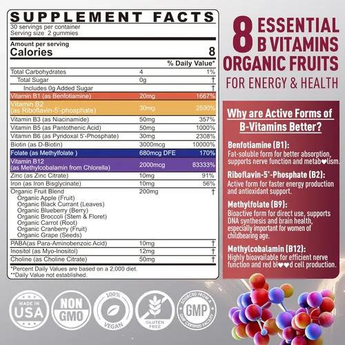 Vista 3 de Nextdia Suplemento de gomitas de inositol con aceite de onagra para mujeres + gomitas de apoyo para el cerebro y el estado de ánimo, complejo