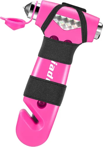 Vista 9 de Martillo de Seguridad para Automóvil, Paquete de 2 Herramientas de Escape Automotriz con Rompedor de Ventanas de Automóvil y Cortador de Cinturón