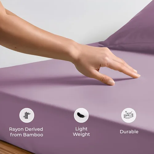 Vista 15 de Linenwalas - Sábana bajera de bambú, con bolsillo profundo, elástico y seguro, ropa de cama suave y refrescante perfecta para el cuidado de la piel