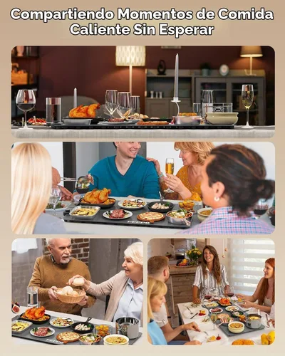 Vista 7 de FEPPO Tapete de calentamiento de alimentos, 35 x 16 pulgadas, calentadores Gris