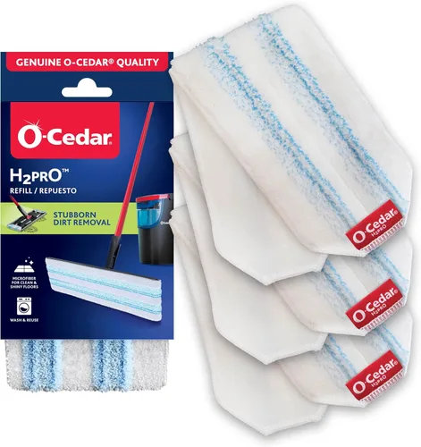 O-Cedar Almohadillas de trapeador genuinas H2prO (paquete de 3) | Lavable a máquina | Reutilizable | Repuestos de cabezal de trapeador de microfibra