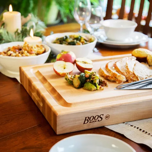 Vista 9 de John Boos Serie RA-Board Tabla de cortar rectangular de madera de arce deluxe para barbacoa 50,8 x 38,1 cm – 5,7 cm de espesor, bloque reversible