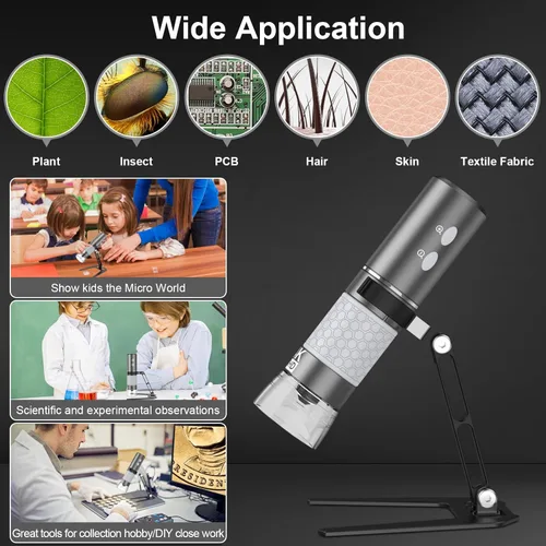 Vista 6 de Cámara de Microscopio Digital Inalámbrico Wi-Fi 4K HD Magnificador, Compatible con iPhone, iPad, Teléfonos Android y PC