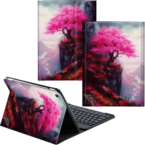 Vista 84 de Funda para Samsung Galaxy Tab S6 Lite 2022/2020 Teclado inalámbrico desmontable y cubierta de cuero PU Funda protectora para tableta para Samsung