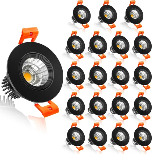 Vista 7 de inShareplus Downlight LED de 2 pulgadas, iluminación empotrable de 3 W, regulable, luz blanca cálida de 3000 K, CRI80, luces de techo