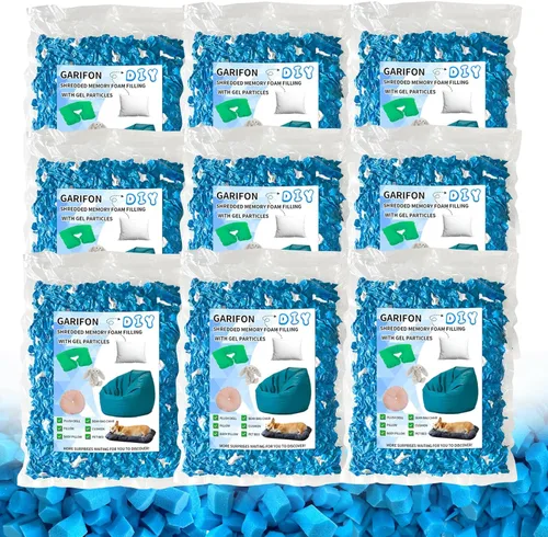 Vista 14 de Relleno para saco de boxeo de 5 libras, relleno de frijoles para almohada y puf, relleno de espuma viscoelástica triturada, relleno para saco