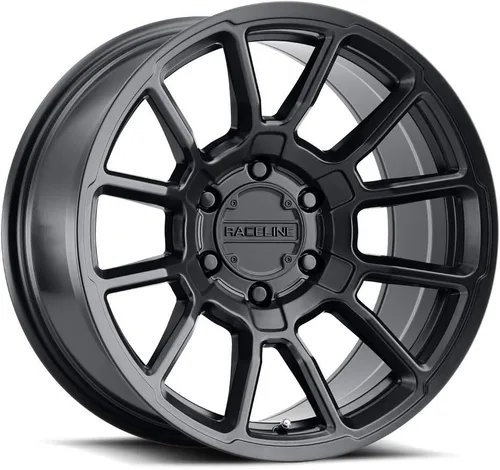 Raceline Ruedas 950B GAUGE Wheel Satin Black 15X8 "5X139.7 Patrón de pernos -0.945 in Offset/(3.5"B/S) Ruedas de aluminio para automóvil de