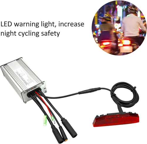 Vista 2 de Luz trasera de conducción nocturna, luz de advertencia LED de 6V-60V, impermeable, rojo, trasero, luz trasera de bicicleta eléctrica