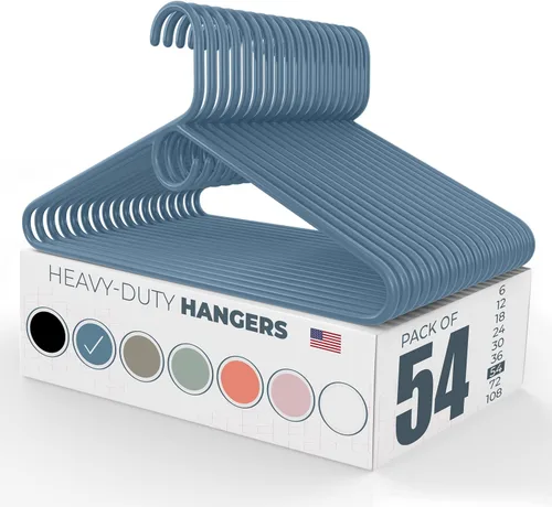 Vista 52 de Neaties Paquete de 6 perchas de ropa resistentes, fabricadas en los Estados Unidos, perchas de plástico de capacidad de 8 libras para ropa