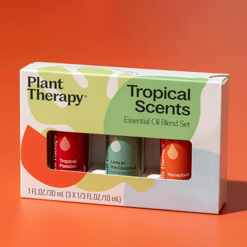 Vista 9 de Plant Therapy Tropical Scents Home - Juego de 3 mezclas de aceites esenciales que incluyen aromas naturales para aromatizar tu hogar con Honeybell