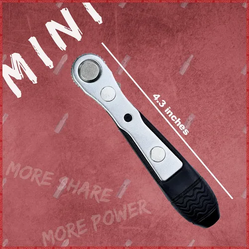 Vista 5 de Kit de herramientas para bicicleta, kit de reparación de bicicleta con mini llave de trinquete con llave de 26 brocas, llave de radios, parches