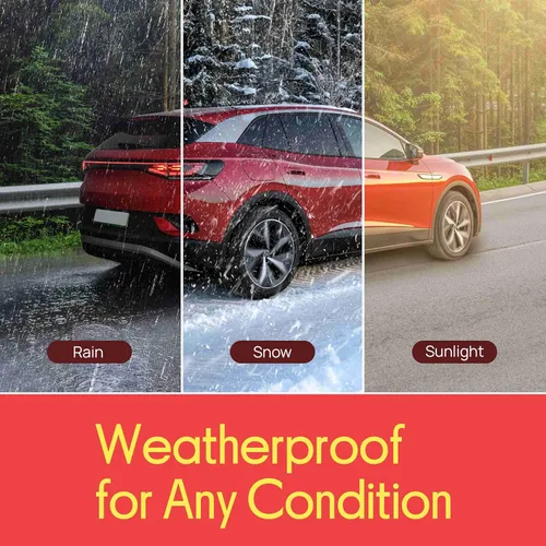 Vista 5 de Pyle Flush Mount Rearview Mirror Cam, Marine Grade Waterproof HD Rear Car Camera with Night Vision, IR LED Lights, Built-in Distance Scale Lines