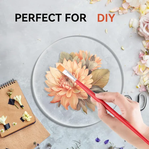 Vista 5 de Hoja de plexiglás acrílico redondo transparente de 1/4 de pulgada de grosor - Círculo transparente de plástico en blanco - Sin vidrio - Ideal