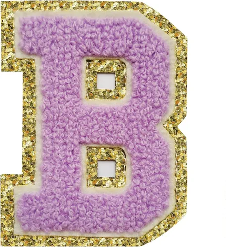 Vista 36 de 3Pcs Letter Patches Varsity Glitters Chenille,SPRT Iron on Blue Letter Patch,Alphabet Cloth Patch for Team Costume Decoration 3.1in Height S