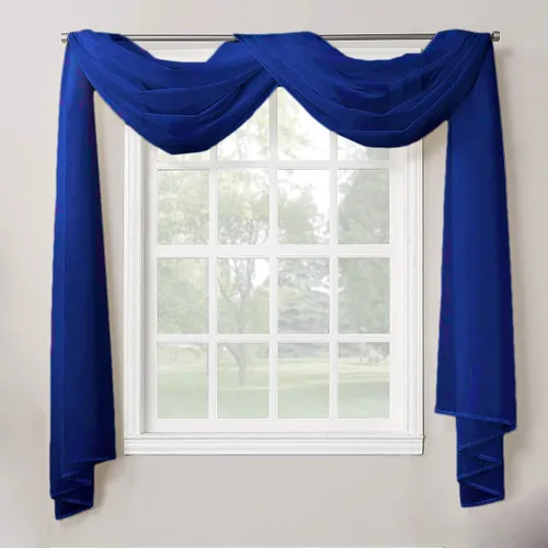 Vista 4 de Decotex 1 pieza cortina transparente de gasa para decoración del hogar con dobladillo completo cenefa valance swag superior (54" x 216", blanco)