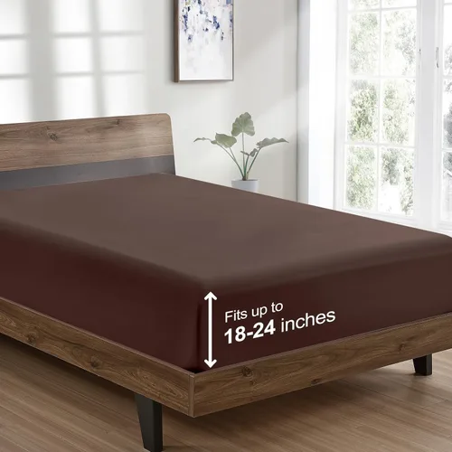 Vista 17 de FreshCulture Sábana bajera ajustable individual – Calidad de hotel – Ultra suave y transpirable – Microfibra cepillada – Bolsillo profundo – Sábana