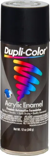 Dupli-Color DA1603-6 PK - Pintura en aerosol de esmalte acrílico multiusos, color negro semibrillante, lata de aerosol de 12 onzas