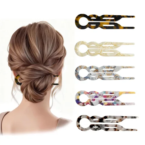 5 horquillas francesas para mujer, horquillas para el cabello en forma de U