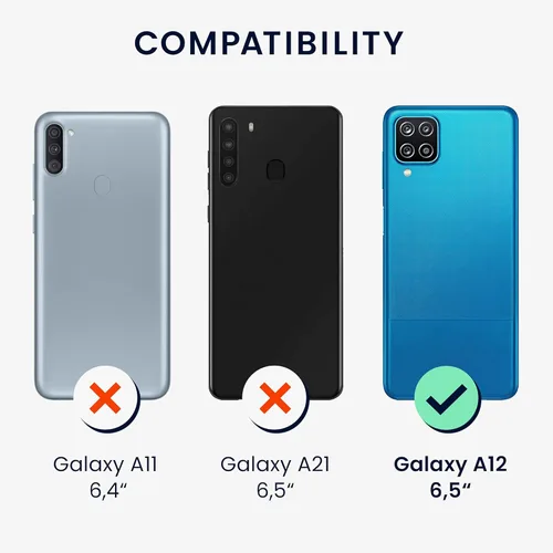Vista 6 de kwmobile Funda compatible con Samsung Galaxy A12 - Funda protectora de silicona TPU suave y delgada - Verde oscuro mate
