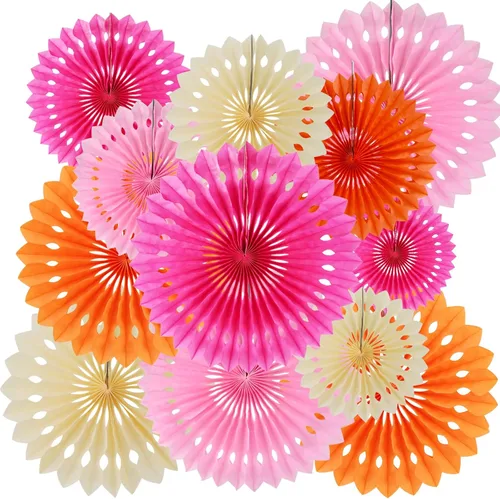 Vista 16 de BEISHIDA Juego de decoración de abanicos de papel redondos de panal de abeja para Año Nuevo, graduación, cumpleaños, boda, despedida de soltera