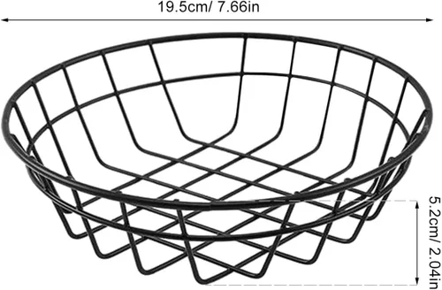 Vista 2 de DOITOOL 2 cestas de pan, cestas de alambre de metal ovaladas cromadas de 7.67 x 2 pulgadas, cestas de comida rápida para servir, contenedores
