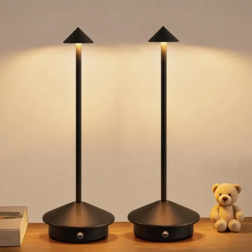 Vista 10 de Juego de 2 lámparas de mesa inalámbricas recargables de 6000 mAh, lámparas de escritorio con pilas, lámpara táctil LED portátil, lámpara