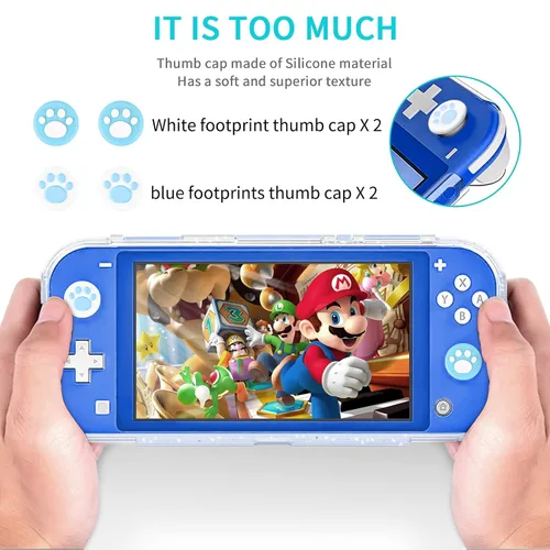 Vista 8 de DLseego Carrying Case for Nintendo Switch Lite, Newest Design Portable Travel Carrying Case 4 in 1 Accessories Kit with 1 Pcs Glitter Case, 2 Pcs