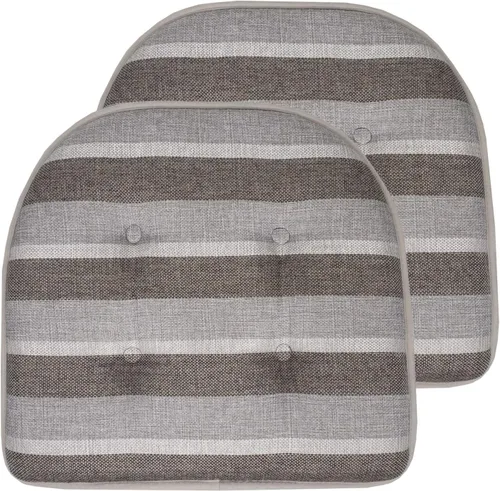 Vista 96 de Sweet Home Collection - Cojín de espuma viscoelástica para silla con capitoné, antideslizante, en forma de U, de 17 x 16 pulgadas, a cuadros Cuadros