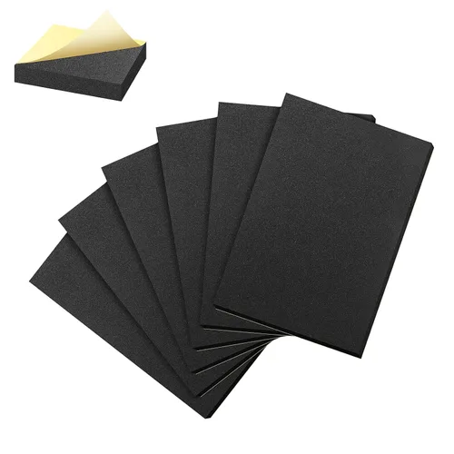 6 almohadillas adhesivas, hoja de espuma de celda cerrada de 12 x 8 x 1/2 pulgadas, almohadilla de goma de neopreno antideslizante, espuma adhesiva