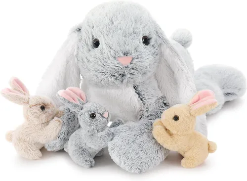 Vista 22 de BENINY - Juego de 4 piezas de peluche de águila calva, 18 pulgadas, mamá águila con 3 bebés Bald eagle stuffed animal, 3 baby eagles, Soft PP