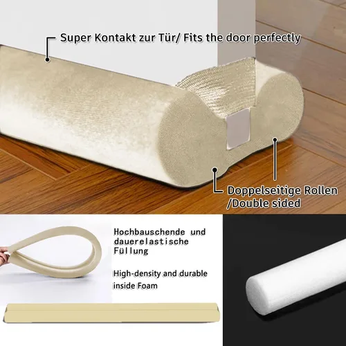 Vista 9 de Tope de puerta para puertas de 31 a 35 pulgadas, bloqueador de corrientes de aire debajo de la parte inferior de la puerta, excluidor de corrientes