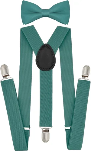 trilece Child Kids Boys Girls Suspenders Bow Tie Set Adjustable Y Back Toddler Baby Infant Suspender Bowtie