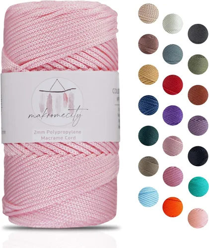 Vista 11 de Makromecity, Cordón de macramé de poliéster de 0.079 in x 125 yardas (375 pies) de 0.079 pulgadas, cuerda de polipropileno para macramé, para colgar
