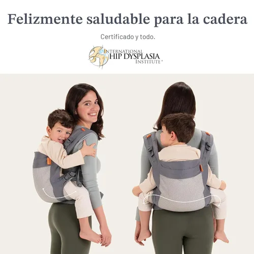 Vista 5 de Beco Portabebés para niños pequeños con malla 3D transpirable y asiento extra ancho, estilo mochila y transporte frontal - Mochila ligera para niños