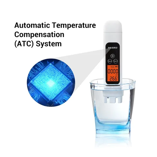 Vista 3 de Medidor TDS, medidor digital de agua, INKBIRD profesional electrónico 3 en 1, medidor de temperatura y EC, 0-4995ppm, medidor ppm ideal para agua
