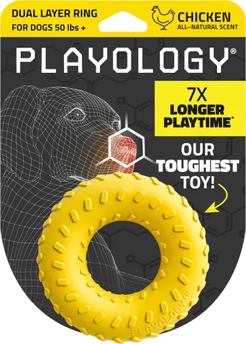 Vista 16 de Playology Juguetes para Perros Anillo de Doble Capa Juguete de Masticar Duradero para Masticadores Agresivos Pequeño Juguete Perfumado
